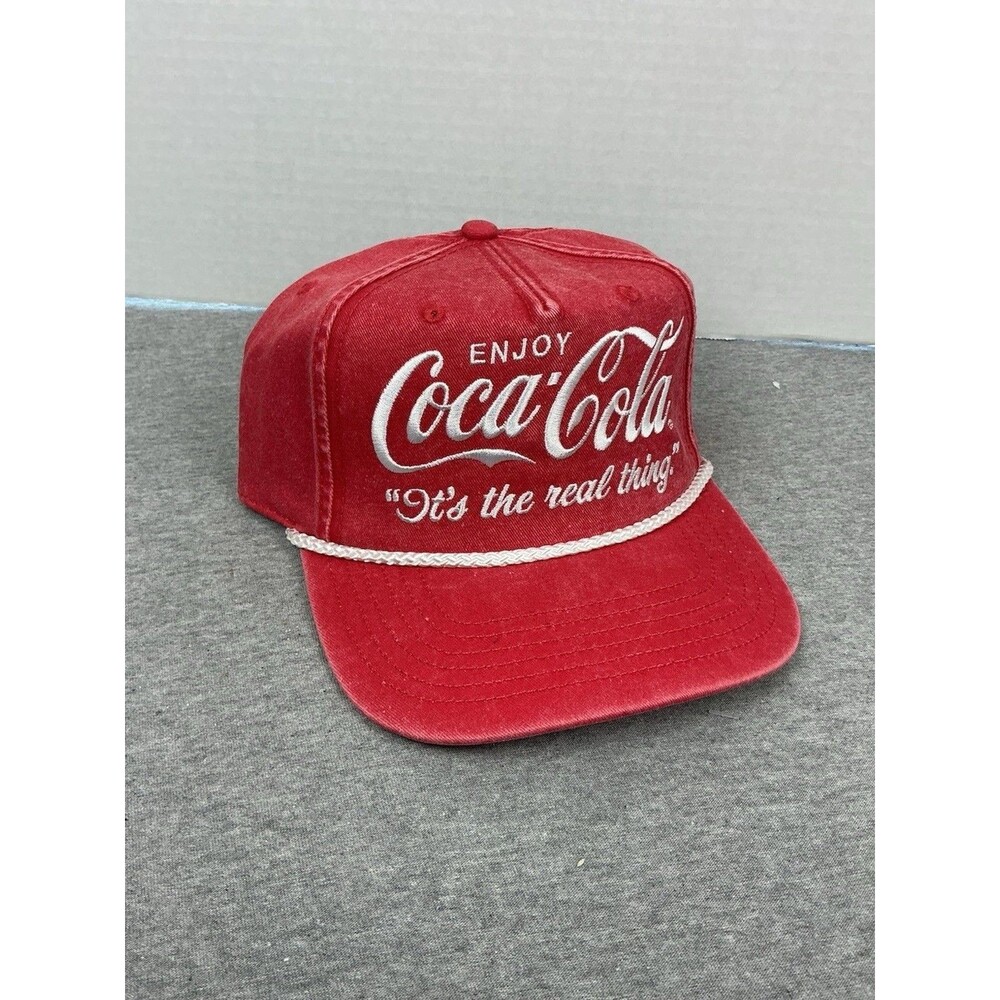 Coca-Cola Rope Snapback Hat Red White Logo Vintage Look NWT